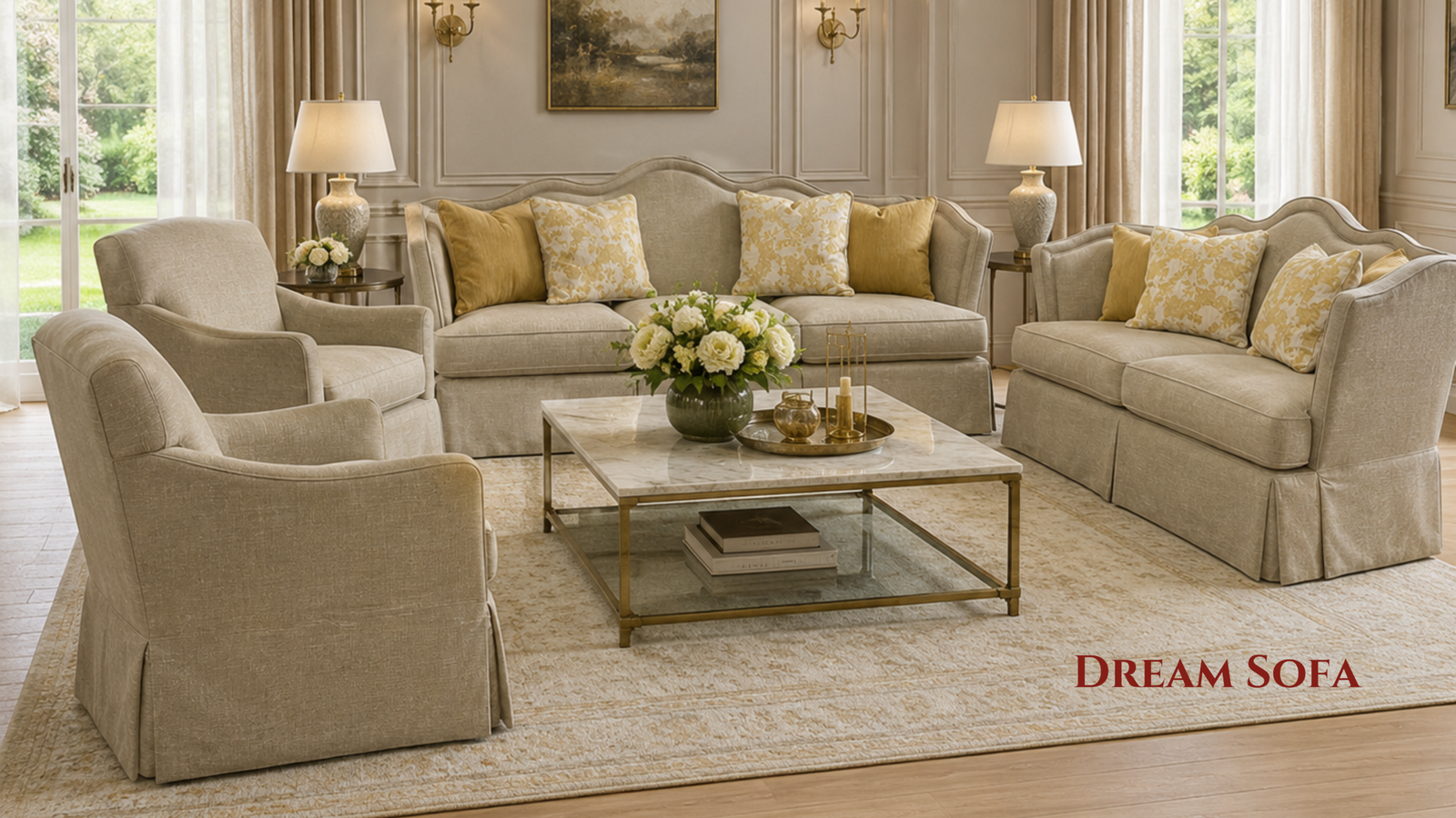 Premium upholstered sofa with modern styling, luxurious comfort, and durable craftsmanship.