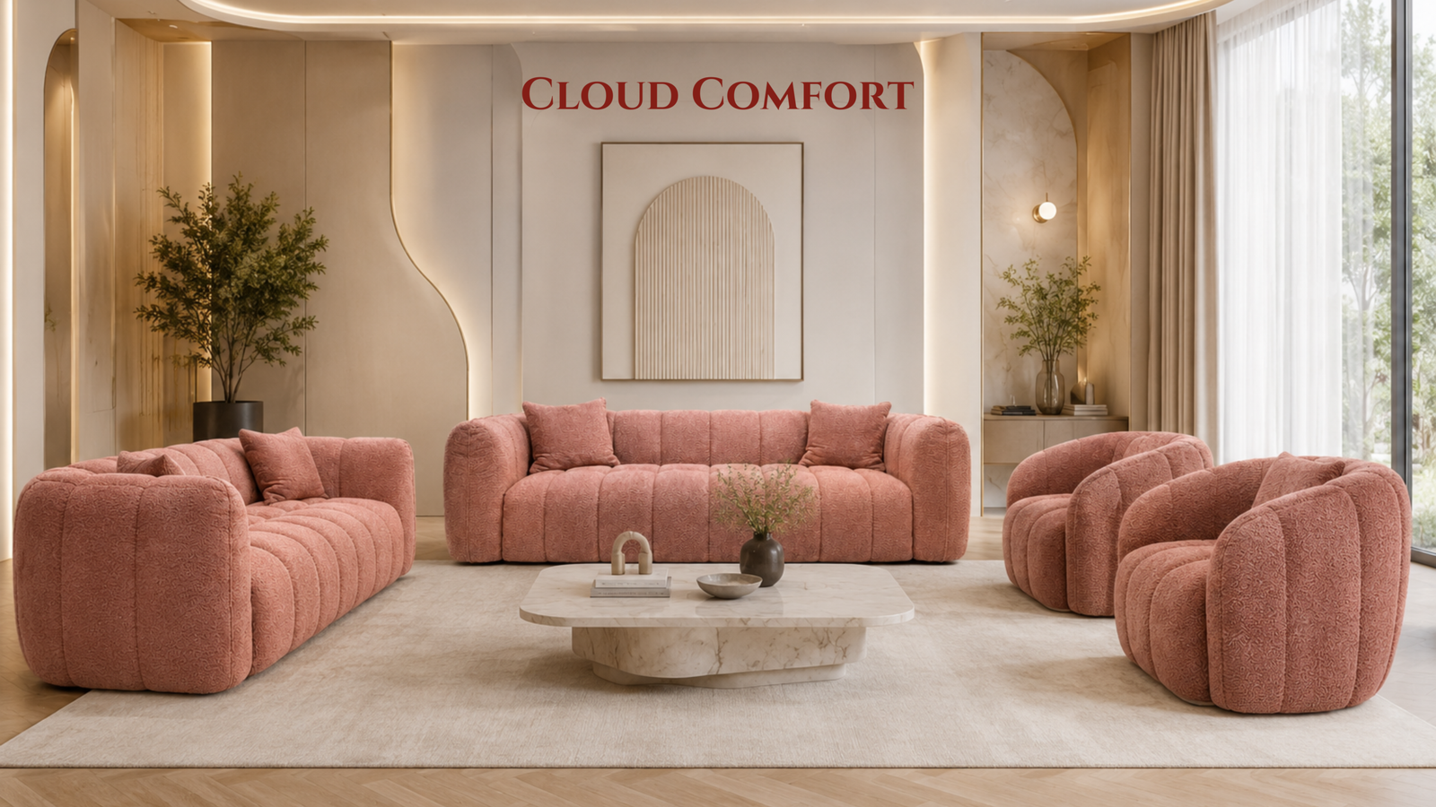 Premium contemporary sofa with elegant upholstery, comfortable seating, and modern craftsmanship.